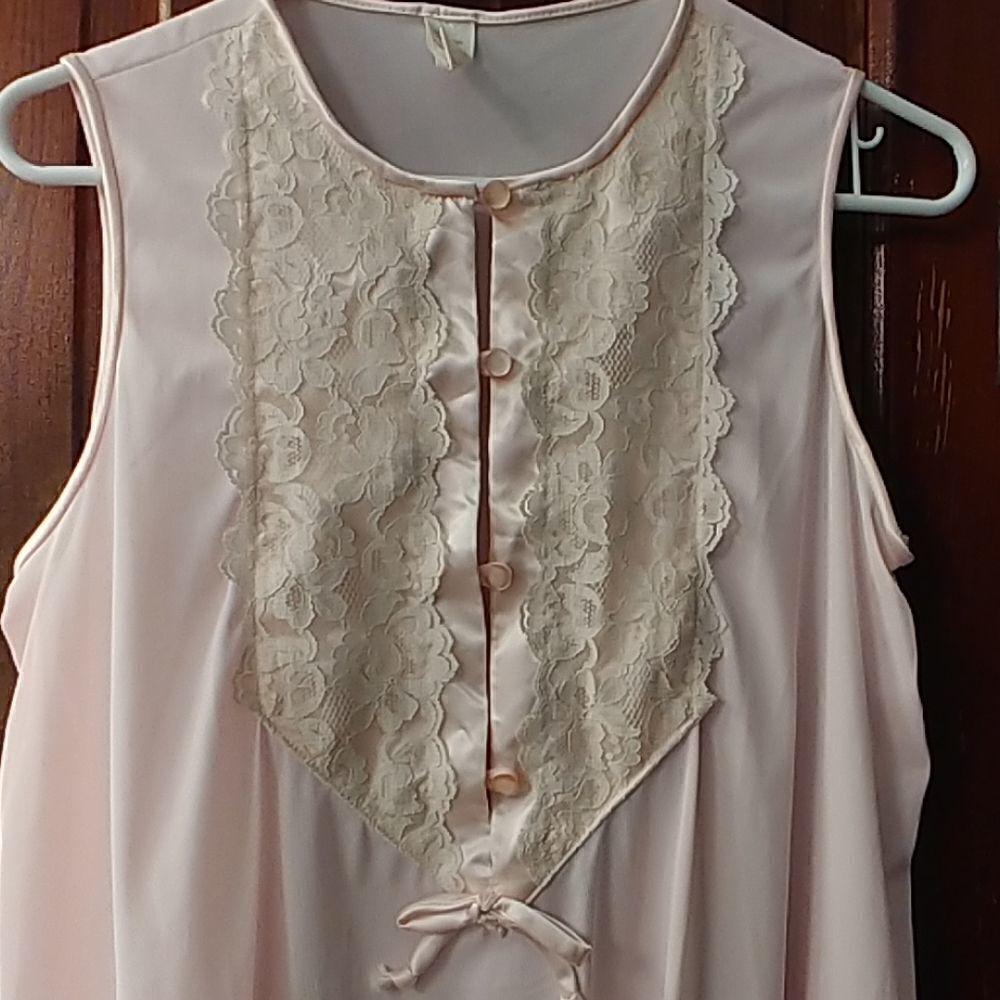 Vtg 60s Gilead Pink Nylon Nightie Robe Sleep Set - Picture 8 of 8